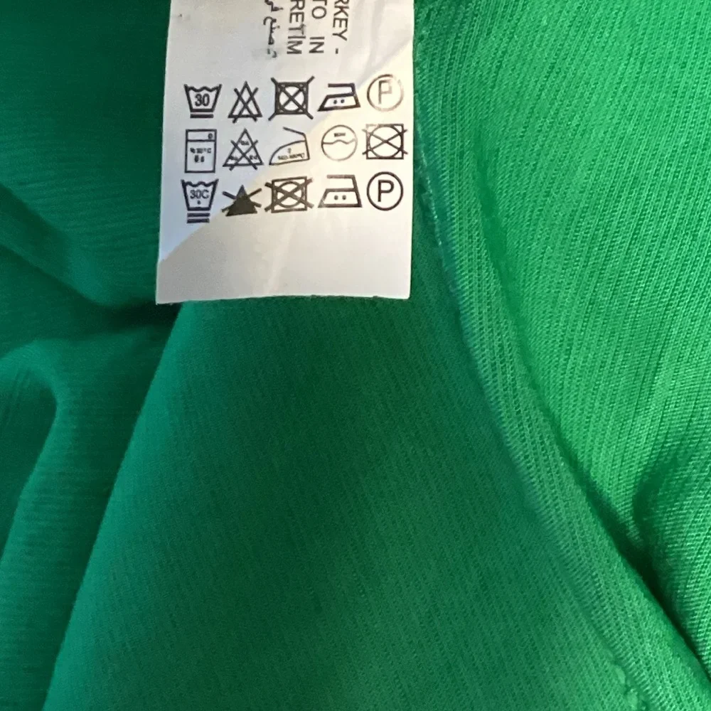 ZARA Tiered Green Maxi Linen Blend Dress Size S - Picture 10 of 10